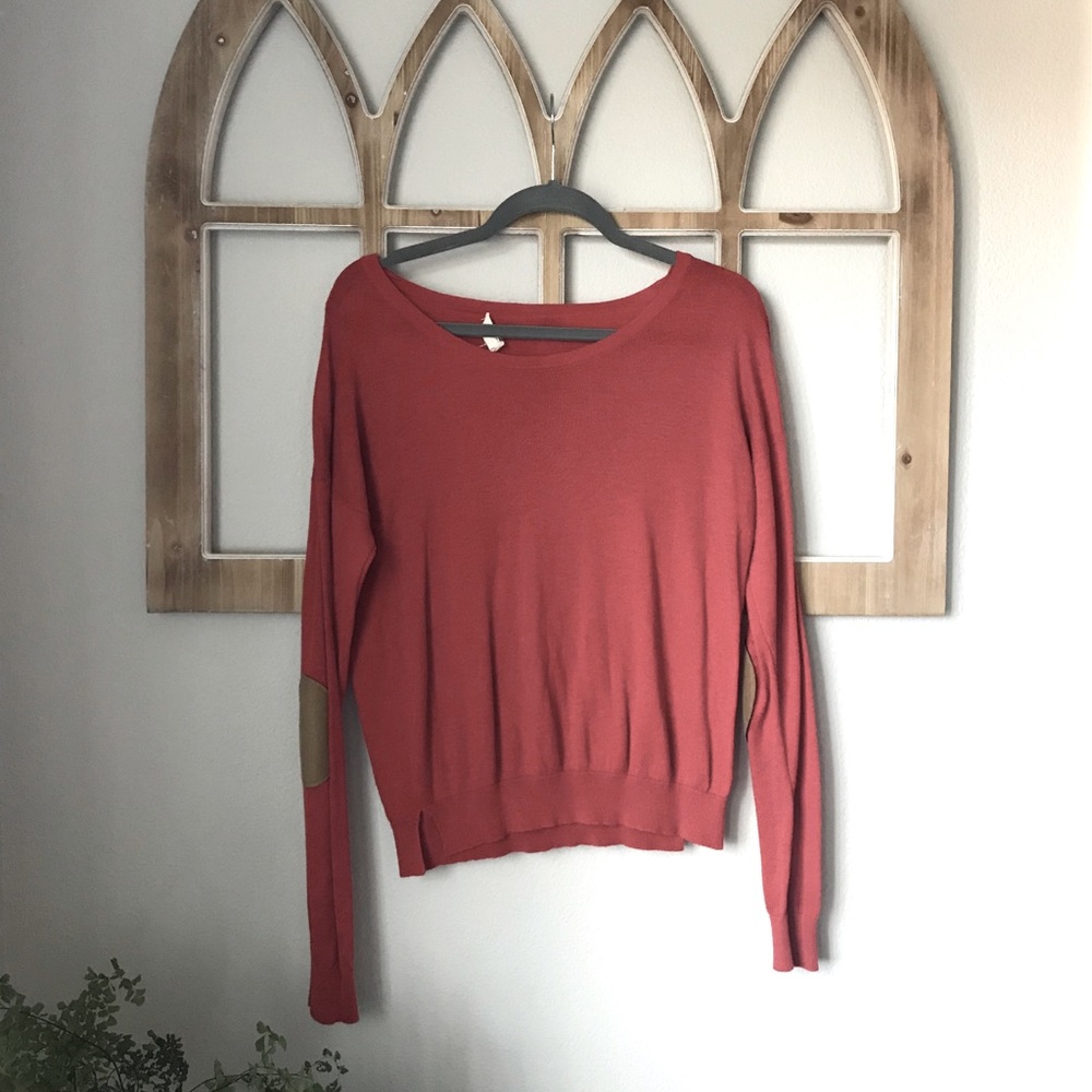 Forever 21 Burnt Orange Elbow Patch Sweater